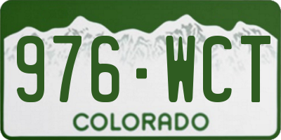 CO license plate 976WCT