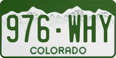 CO license plate 976WHY