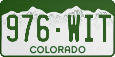 CO license plate 976WIT