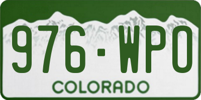 CO license plate 976WPO