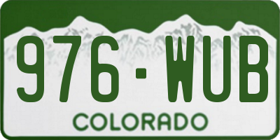 CO license plate 976WUB