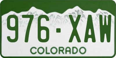 CO license plate 976XAW