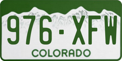 CO license plate 976XFW