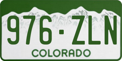 CO license plate 976ZLN