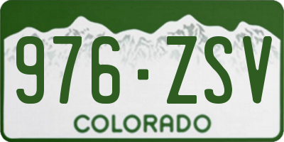 CO license plate 976ZSV
