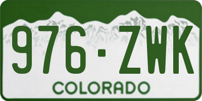CO license plate 976ZWK