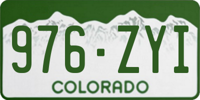 CO license plate 976ZYI