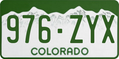 CO license plate 976ZYX