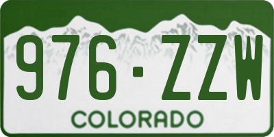 CO license plate 976ZZW