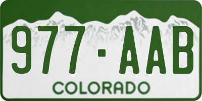 CO license plate 977AAB