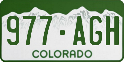 CO license plate 977AGH