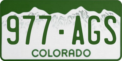 CO license plate 977AGS