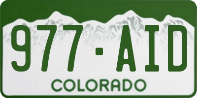 CO license plate 977AID
