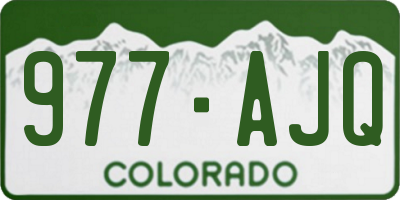 CO license plate 977AJQ