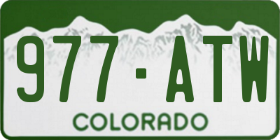 CO license plate 977ATW