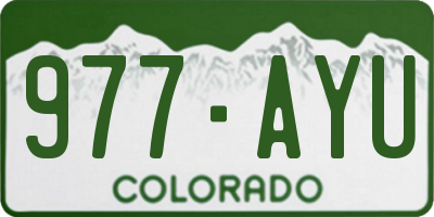 CO license plate 977AYU