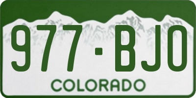 CO license plate 977BJO