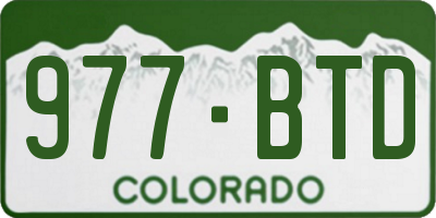 CO license plate 977BTD
