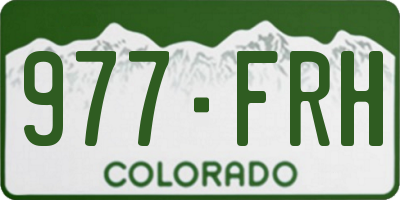CO license plate 977FRH