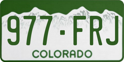 CO license plate 977FRJ