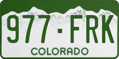 CO license plate 977FRK