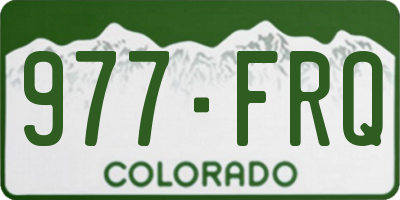 CO license plate 977FRQ