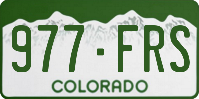 CO license plate 977FRS