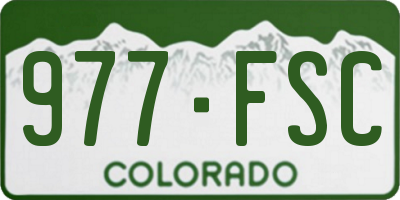 CO license plate 977FSC