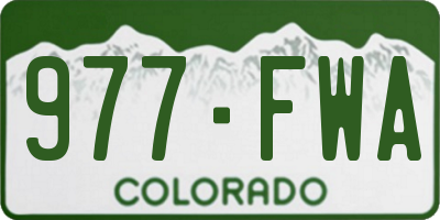 CO license plate 977FWA