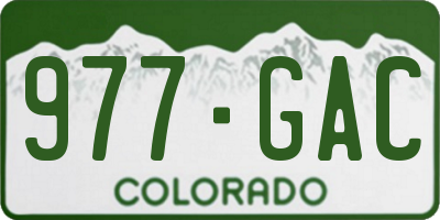 CO license plate 977GAC