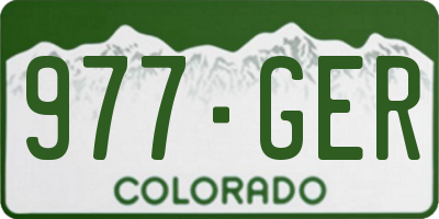 CO license plate 977GER