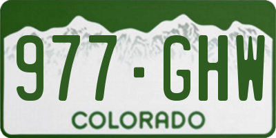 CO license plate 977GHW