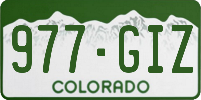 CO license plate 977GIZ