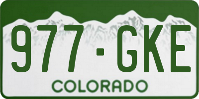 CO license plate 977GKE
