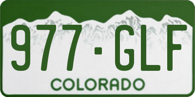 CO license plate 977GLF