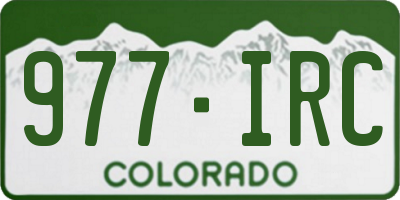 CO license plate 977IRC