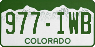 CO license plate 977IWB
