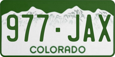 CO license plate 977JAX