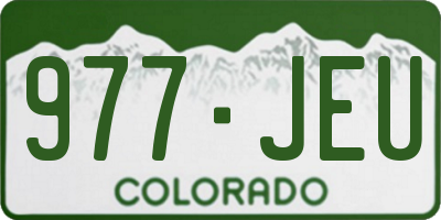 CO license plate 977JEU