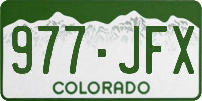 CO license plate 977JFX