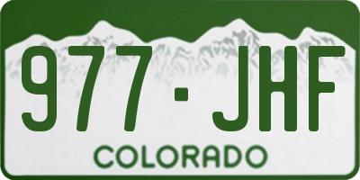 CO license plate 977JHF