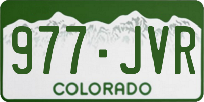 CO license plate 977JVR