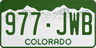 CO license plate 977JWB