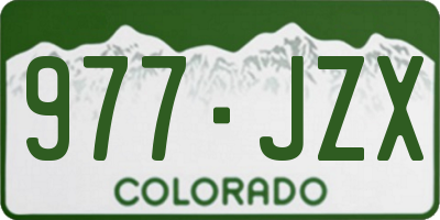 CO license plate 977JZX