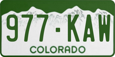CO license plate 977KAW