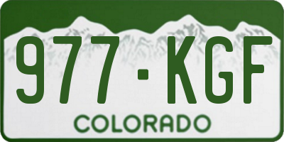 CO license plate 977KGF
