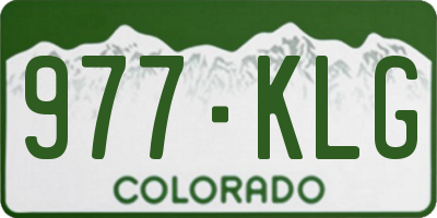 CO license plate 977KLG