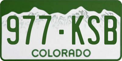 CO license plate 977KSB