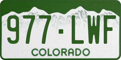 CO license plate 977LWF