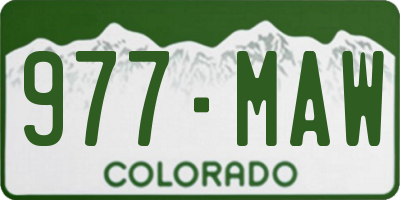 CO license plate 977MAW